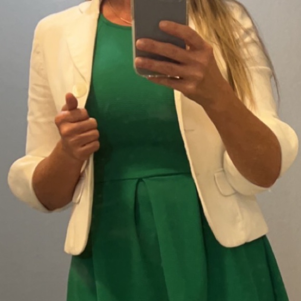 White jacket with slim shoulder pads